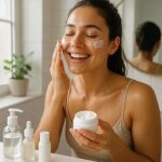 Woman Applying Moisturizer to Face